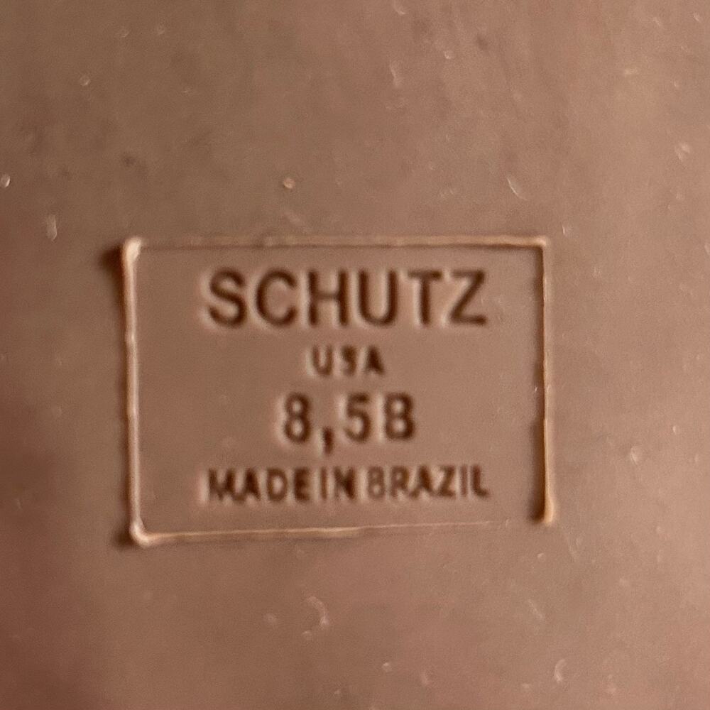 Schutz Platform Loafer wedge Size 8.5 tan Bordado rattan preppy Coastal - Picture 11 of 11